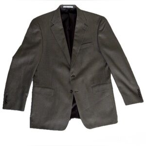 Hickey Freeman Vintage Houndstooth Brown Blazer